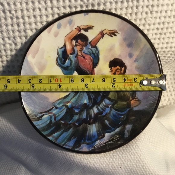Vintage~Spanish Flamenco Dancers~Hand Painted Ceramic Wall Plate - Picture 5 of 6